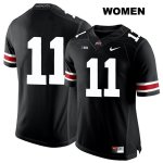 Women's NCAA Ohio State Buckeyes Austin Mack #11 College Stitched No Name Authentic Nike White Number Black Football Jersey AK20V28GN